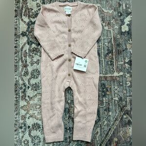 Little Planet by Carters Organic Pointelle Sweater Knit Romper